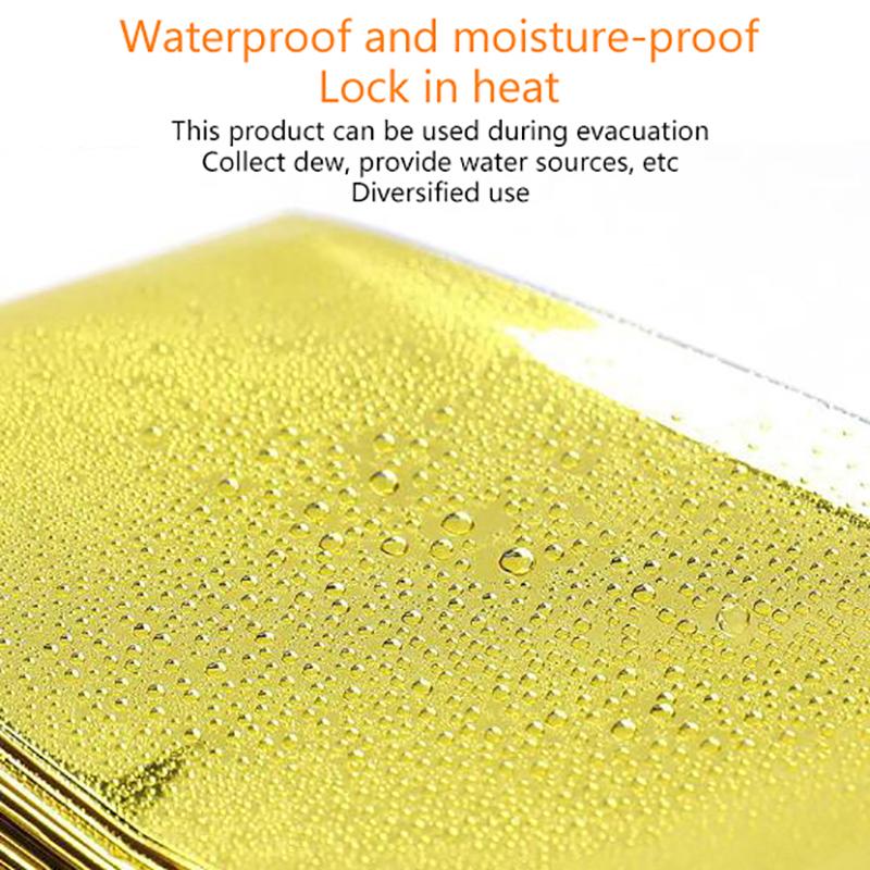 Portable Small Outdoor Camping Supplies First Aid Blanket Emergency Survival Blanket Insulation Blanket Sunscreen Blanket