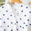 Blusa de Manga Corta con Lunares, Cuello en V y un Bolsillo para Mujer en Verano Último Estilo Literario para Ir al Trabajo Blusa para Mujer