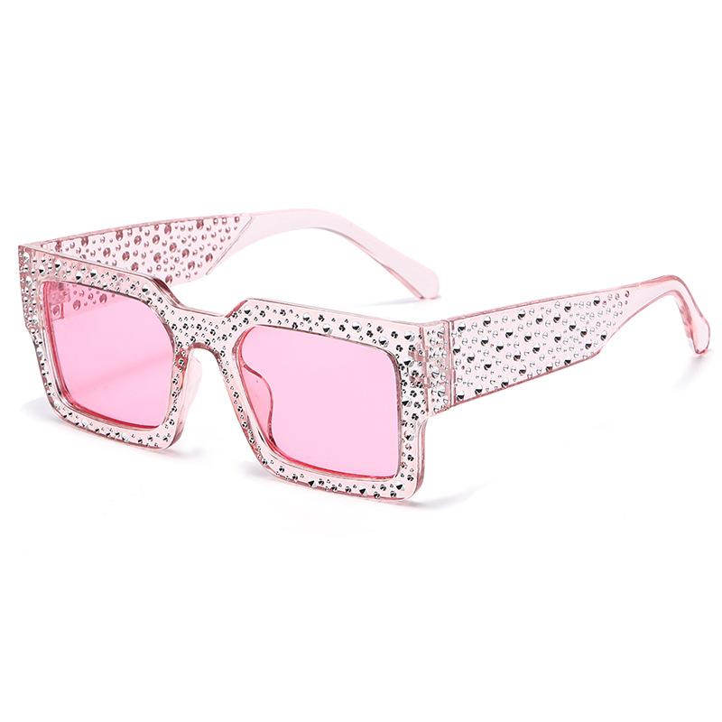 Retro Big Frame Women Square Sunglasses Black Rectangle Cool Men Sunglasses One Piece Designer Sun Glasses for Female Male