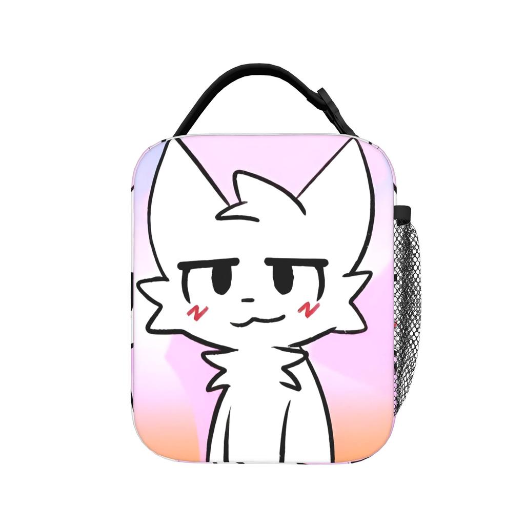 Boykisser Silly Cat Insulated Lunch Bag Large Cartoon Reusable Cooler Bag Tote Lunch Box School Picnic Food Bag