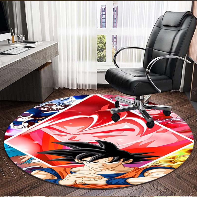 DRAGON BALL Print Round Rug, Washable Floor Carpet, For Entryway Dorm Laundry Room Office Study, Home Decor Birthday Christmas Gift