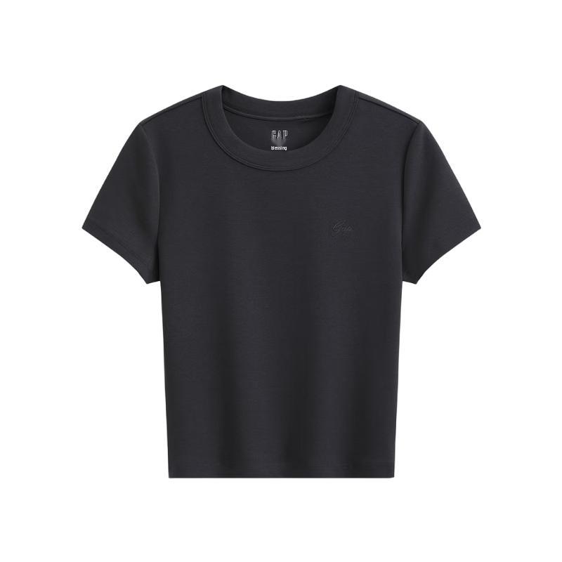 GAP Women s Cotton Modal Blend Logo Embroidered Slim Fit T-shirt XL