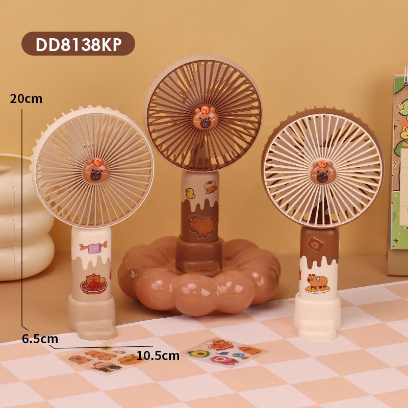 

Drip Fan Cartoon Capybara USB Handheld Phone Holder - Portable Outdoor Fan, Ideal Summer Gift Color Note