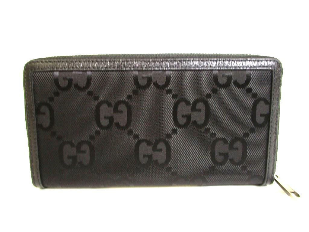Authentic GUCCI Off The Grid Black Nylon Leather Round Zip Long Wallet #9889  Open Box