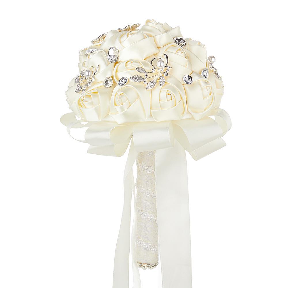 Luxuriöser böhmischer Kristall-Brautstrauß in Champagnerrosa