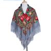 Ethnic Turban Head Wrap Scarf Women Vintage Travel Printed Tassel Shawl Outwear Printed Square Scarf