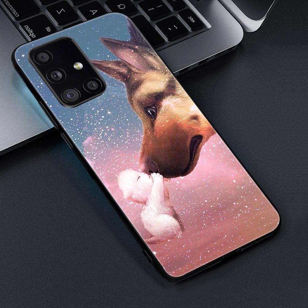 Cute Cat For Samsung Galaxy S21 A51 S20 A50 A71 A70 A20 A40 S10 S9 S8 Plus Ultra S10e NOTE 10 9 8 Plus Black Soft TPU Phone Case