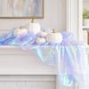 Iridescent  Organza Fabric, 59 Inch Wide Holographic Sheer Gauze, Lightweight Organza for Wedding & Halloween Decor, Photography Backdrop, DIY Dress