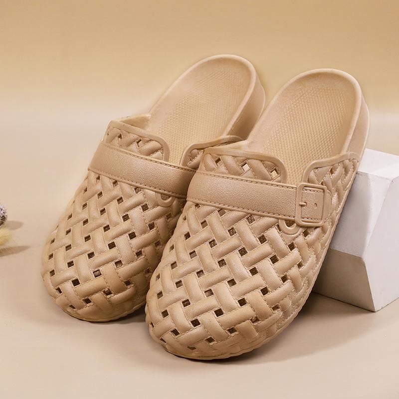 Summer Women's Shoes Hole Shoes Bag Head Slippers Non-slip Hollow Beach Shoes Bathroom Fashion Home Wear Waterproof Super Soft
