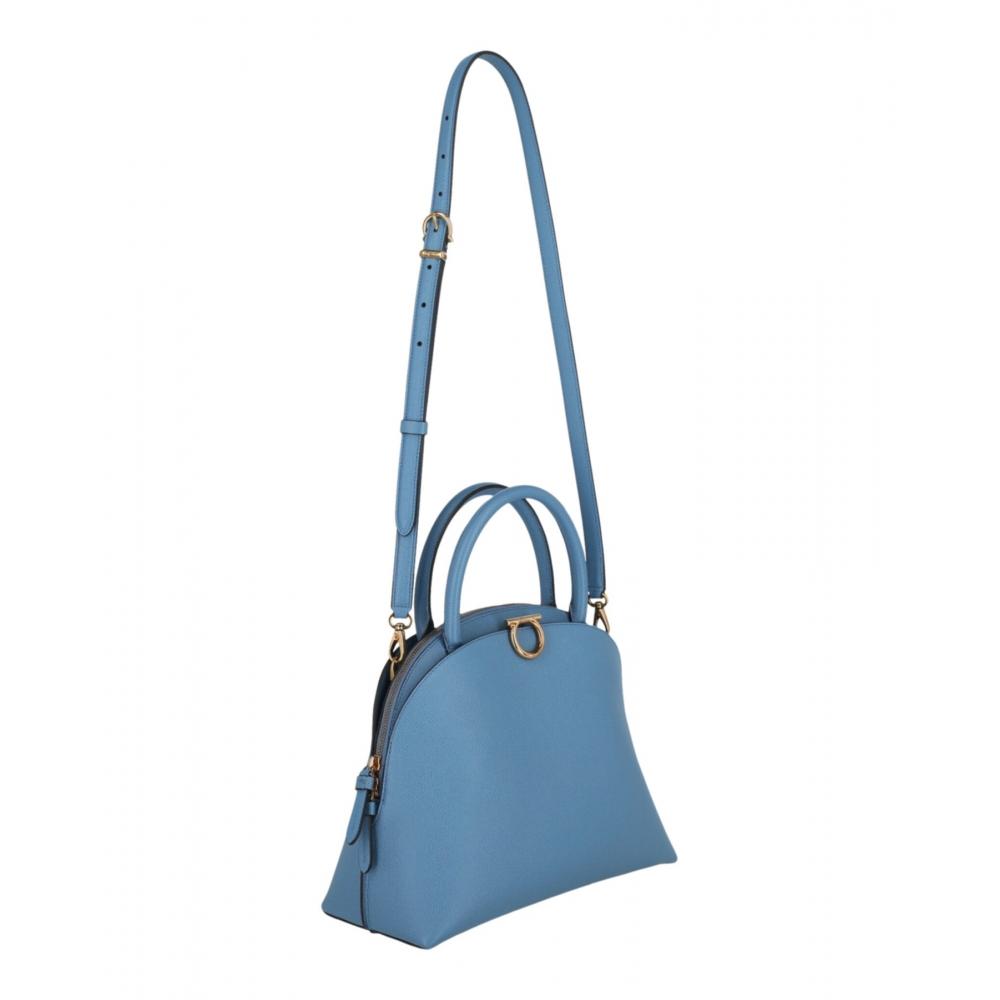 Salvatore Ferragamo Rounded Gancini Tote Bag blue