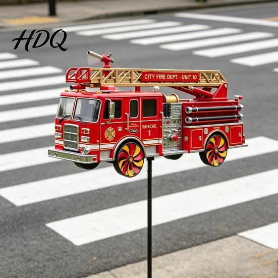 Wind Spinner Garden for Outside Big Foot Riding Motorcycle/Truck/Airplane Metal Rotatable Patio Yard Windmill with Stake Retro Courtyard Porch
