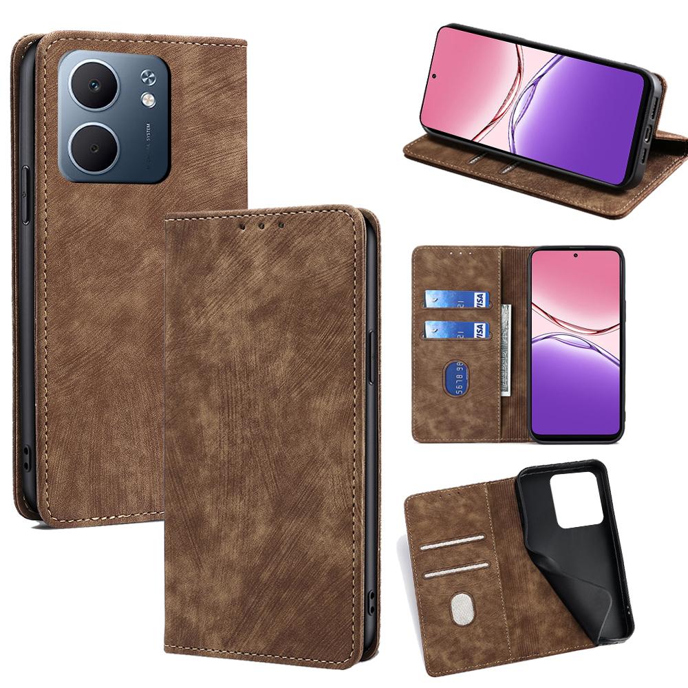 For Oppo A5x 5G Case RFID Blocking Wallet Foldable Stand Leather Phone Cover