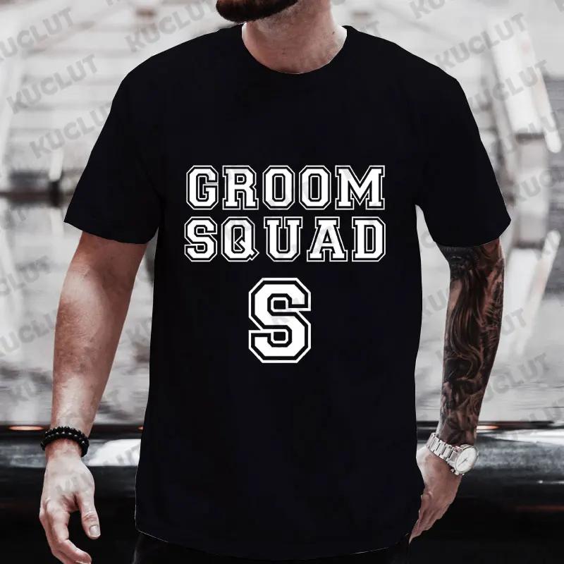 Groom Squad Best Man T Shirt Team EVG Future Groom Tshirt Friends Single Farewell Fashion Graphic Tops Bachelor Stag Party Tees