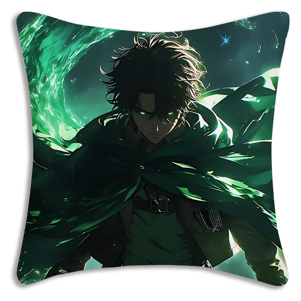 Anime Attacks on Titan Pillow Covers Cartoon Sofa Decorative Home Double-sided Printing Short Plush Cute Cushion Cover