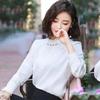 Female Autumn Long-sleeved High-neck Professional Chiffon Shirt, Loose-fitting Plus Size, Imitation Silk Shirt, Undershirt