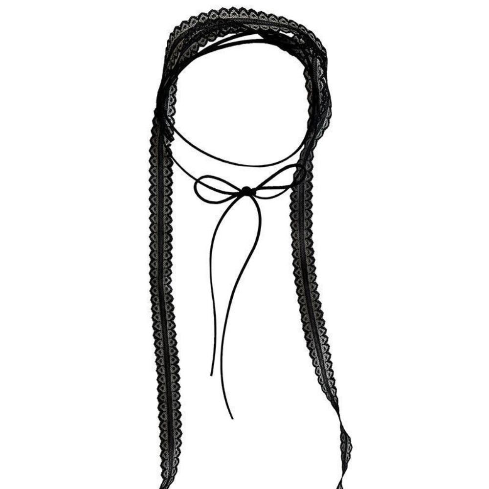 Thin Mesh Lace Clavicle Scarf Sweet Clavicle Chain Versatile Ribbon Choker Necklace Y2K