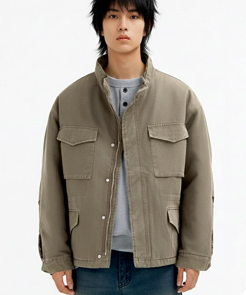 Underoff Vintage Washed Padded M65 Field Jacket Black