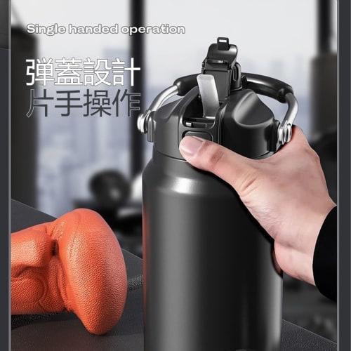 Stylish 1.1 Liter Water Bottle, Insulated, Large Capacity, Direct Drinking, Straw Included, Dual-Use, Sports, Easy to Clean, 316 Stainless Steel Liner