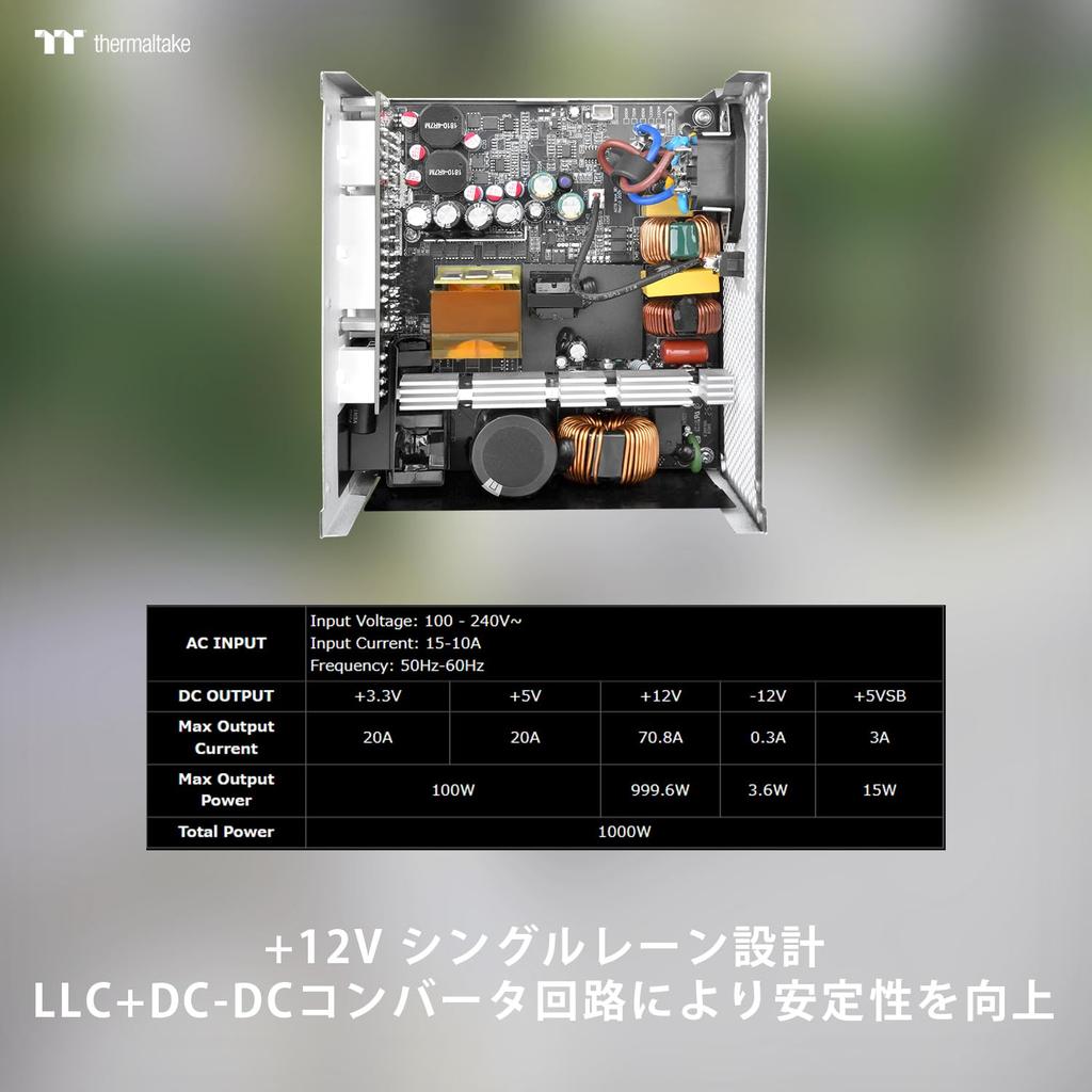 Thermaltake TOUGHPOWER ATX Express Compatible 80PLUS GOLD PC Power Supply PS1616 GT/1000W 3.1 Slot/PCI 5.1 Unit, White, PS-TPT-1000FNFAGJ-W,