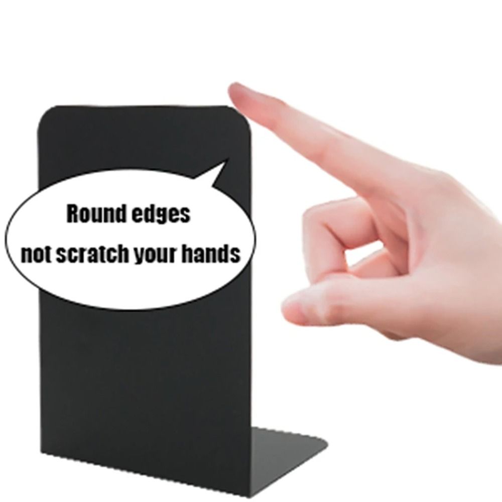 1/2Pcs L-Shaped Book Stoppers Holders with Anti-slip Design Book End Stand Rack  for Library Bedroom