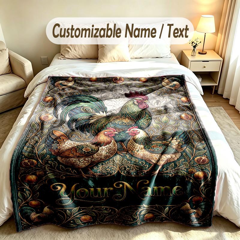 Decorative Artwork Theme Custom Blanket Personalized Name & Text Customized Soft Warm Throw Blanket Home Decor