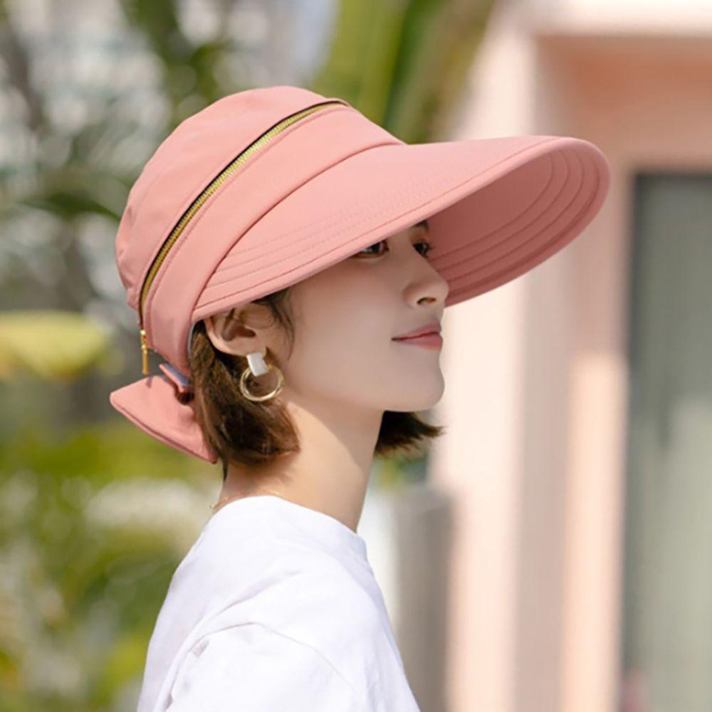 Beach Ladies Cycilng Big Brim Travel Empty Top Removable Sun Hat Women Cap Bucket Hat Fisherman Hat