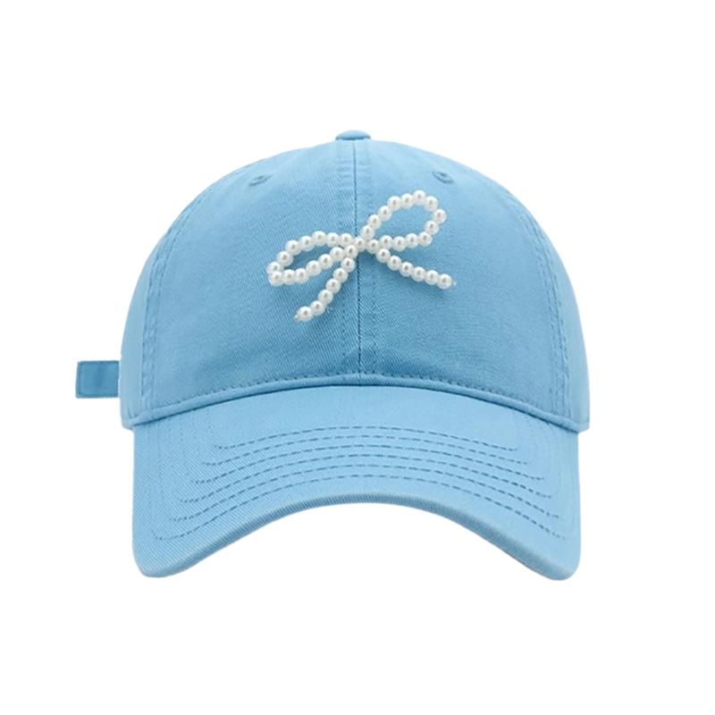 Pearl Bow Breathable Baseball Hat Girl Adult Sports Hat Outdoor Activity