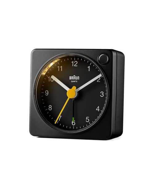 [Officially Imported] BRAUN Analog Alarm Table Clock, Black, BC02XB