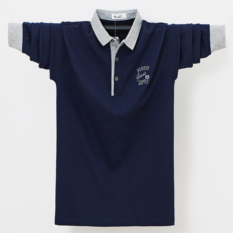 New Men's Plus Size Long-sleeved POLO Shirt Loose Casual Business Long-sleeved T-shirt  6469