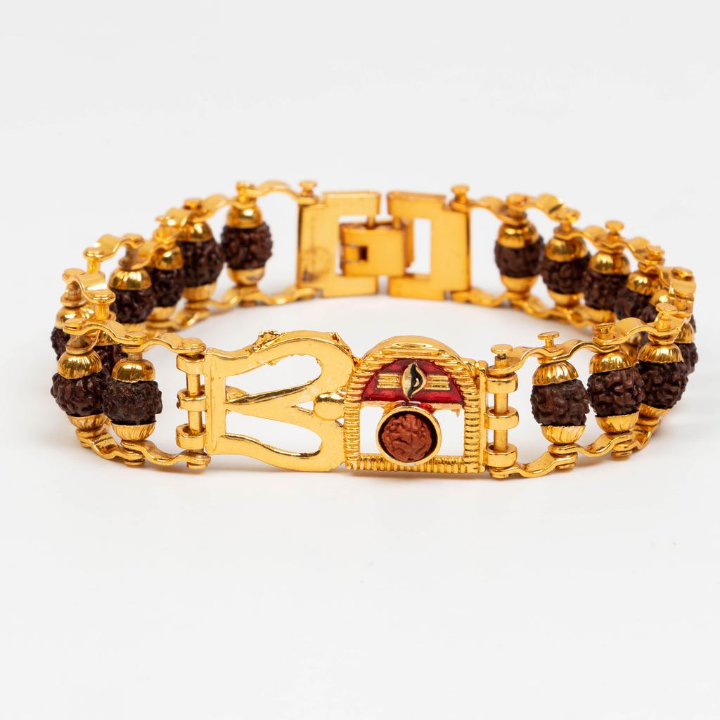 Handmade OM Rudraksha Bead Bracelet – Spiritual Healing Meditation Yoga Jewelry for Men & Women