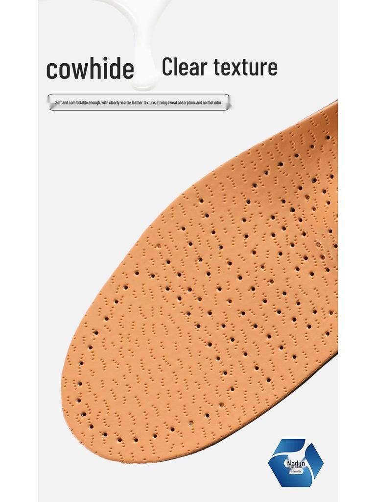 Orthopedic Genuine Leather High Arch Support Insoles - Odor-Resistant, Breathable, Sweat-Absorbent for Men & Women