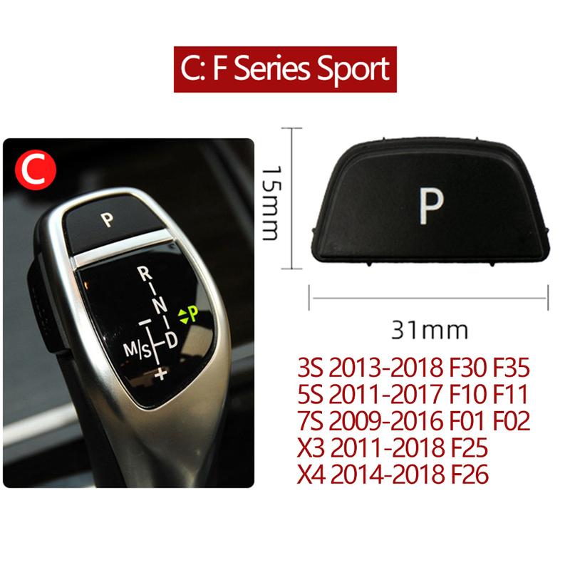 Gear Shift Knob Auto Parking P Button Cover For BMW 3 5 7 X3 X4 X5 X6 Series E60 E90 F30 F10 F01 F02 F25 F26 G30 G11 G12