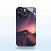 Winterabend Schnee Szenerie Glas Handyhülle für iPhone 17 16 15 Pro Max 14 Plus 13 12 11 Anti-Fingerabdruck Schutzhülle