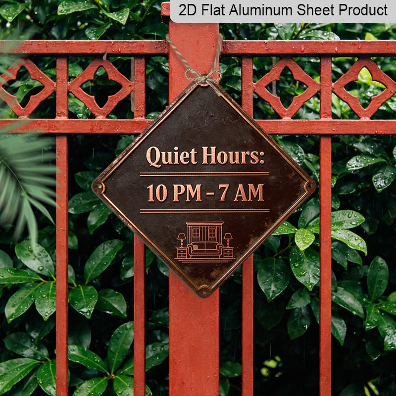 2D Flat - 1pc, Themed Around Quiet Living Habits, Wall Gift for Lifestyle Enthusiasts, Vintage Metal Sign, Suitable for Decorating Bedrooms