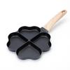 Heart-shaped Non-stick Maifan Stone Breakfast Pan with Four Holes for Eggs, Dumplings, and Hamburgers