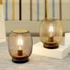 JHY DESIGN Metal Cage LED Lantern, 17cm Tall, Battery Operated, Cordless, Indirect Lighting, Antique Style, Table Lamp, LED Bulb Included, Perfect for