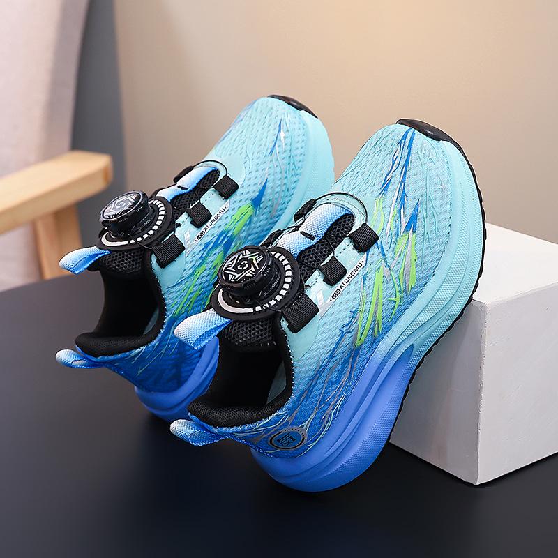 Boys  Breathable Spring Sports Shoes with Rotating Button and Thick Sole 29