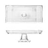 Nordic Embossed Glass Pedestal Cake & Dessert Plate