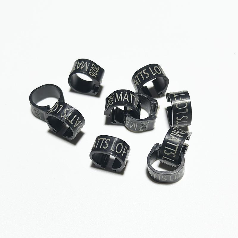 Personalisierte 100 Stück Innendurchmesser 8mm Kunststoff Taubenringe - Kundenspezifische Lasergravur, Taubenfußringe