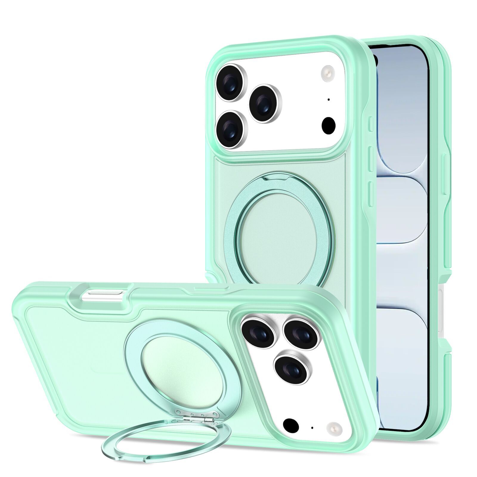 

360 Stand Mobile Phone Case for IPhone17 Mobile Phone Case for Apple 16 Skin-feel Anti-fall Mobile Phone Case Magnetic Suction For iPhone 14 pro max