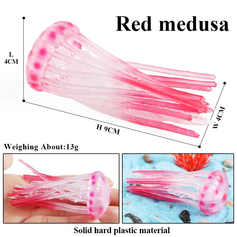 Oenux Ocean Starfish Sea Anemone Coral Jellyfish Squid Shrimp Crab Shark Animals Model Action Figures PVC Miniature Kid Toy Gift