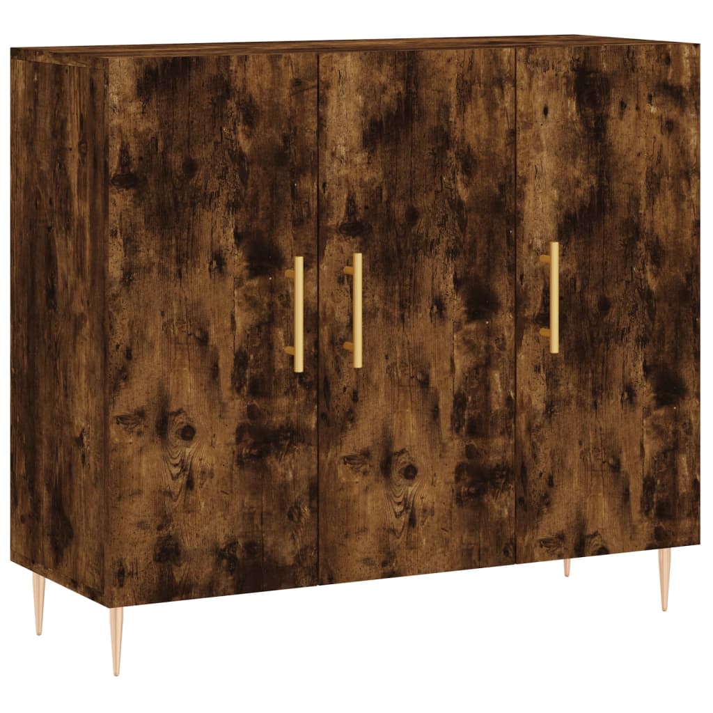 Sideboard Smoked Oak 90x34x80 cm Wood Based Material