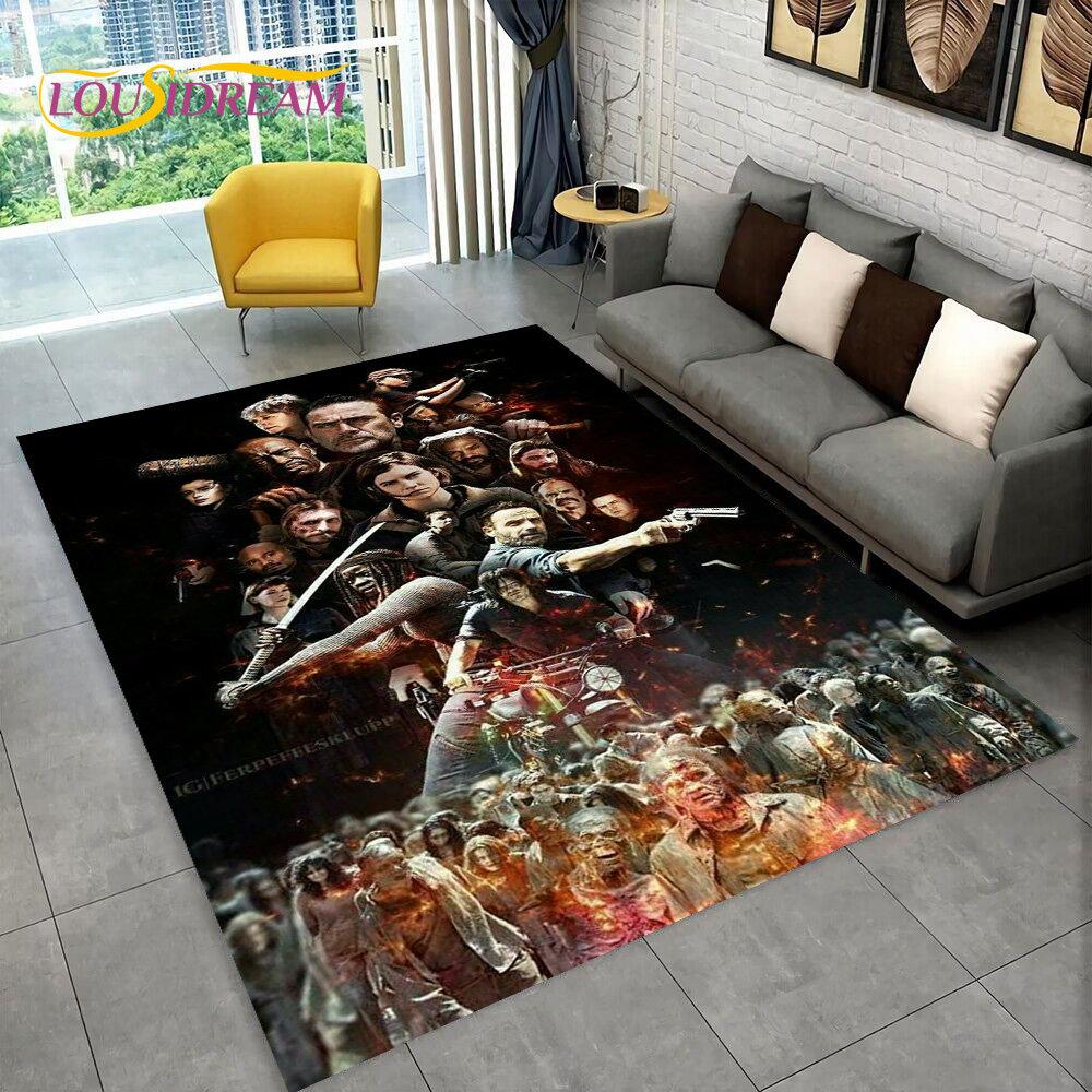 The Walking Dead Horror Area Rug Large,Carpet Rug for Living Room Bedroom Sofa Doormat Decoration,Kids Play Non-slip Floor Mat