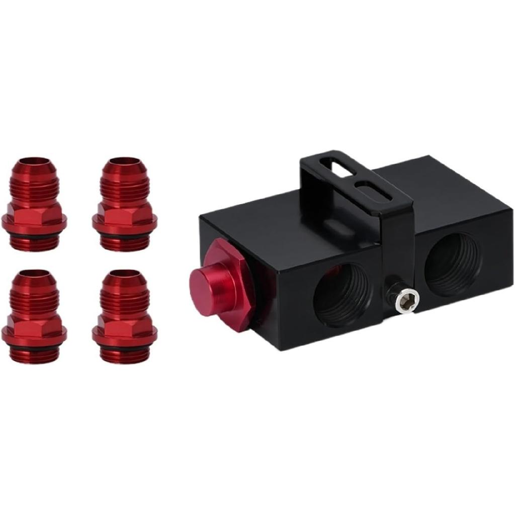 Oil Cooler Thermostat Sandwich Plate Filter Engine Transmission Oil Cooling Adapter 10AN Inline Fluid Control Bypass