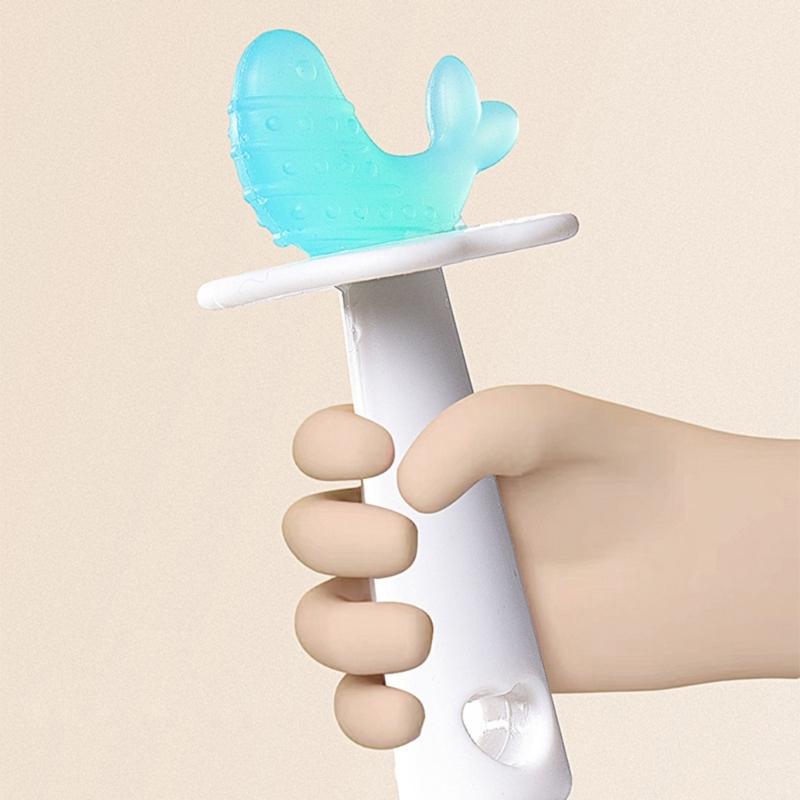 Silicone Teether Toy for Baby Cartoon Chewing Toy BPAFree Molar Rod Infant Teething Gift Rattle Teether Pacifier Accs