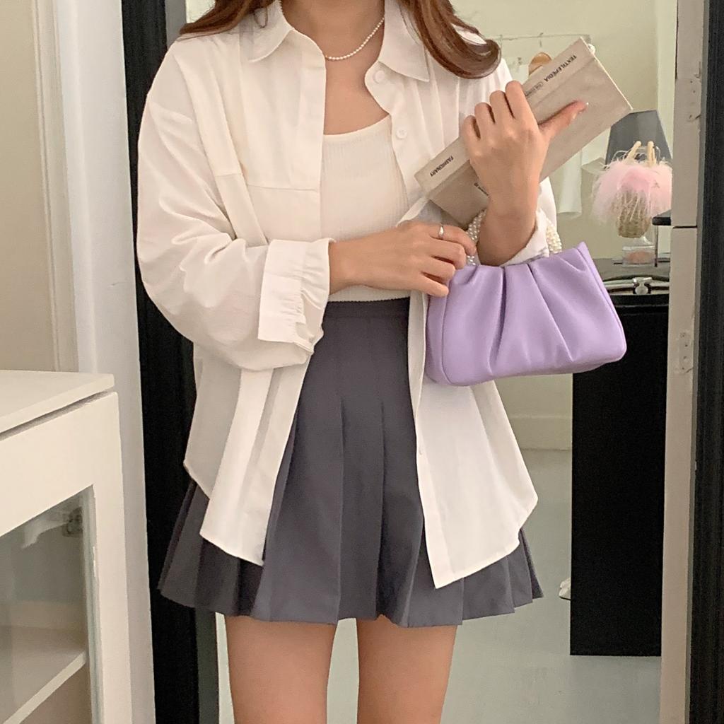 High-quality Cloud Bag Summer Fashion Fairy Pearl Wrist Trendy Handbag Crossbody Pleated Bag Women