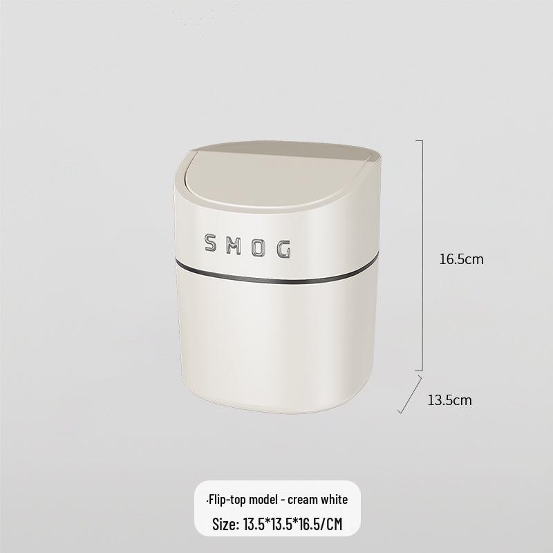 

Компактный настольный мусорный бак с крышкой для дома, офиса или спальни Flip Lid - Cream White