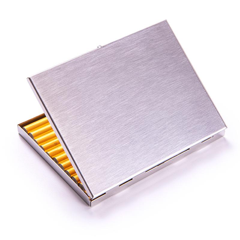 Men Business Metal stainless iron Cigarette holder Box 9 pack Creative anti Pressure Moisture proof Portable Cigarette case Gift