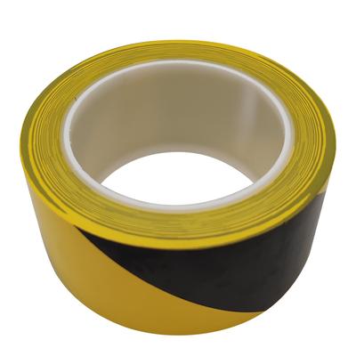 Gefahrenwarnband PVC 4,8cmX30m Schwarz Gelb Gestreift Sicherheitsband für Wand Boden Rohr