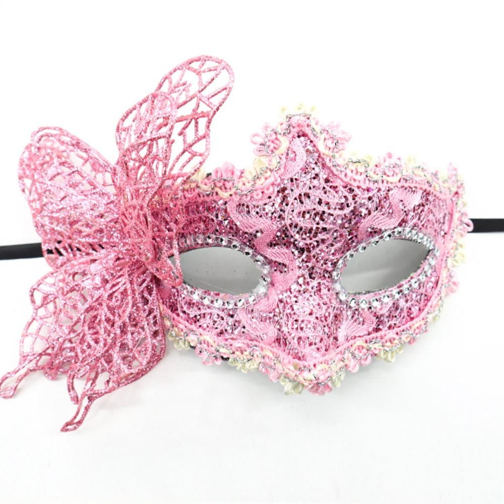 Halloween Dressing Halloween Party Mask with Rod Half Face Cover Butterfly Hand Hold Mask Cosplay Prop Exquisite Masquerade Mask